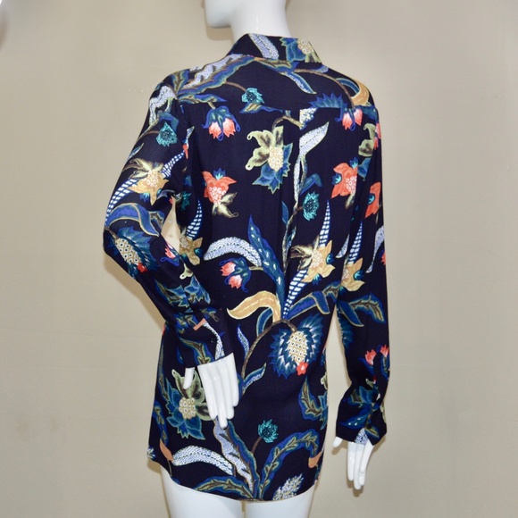 Maje Navy Rimbaud Baroque Print Blouse โ Size S โ NWT - Picture 11 of 14